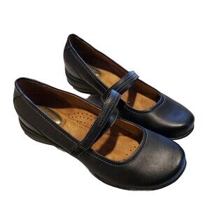 Hush Puppies Epic Mary Jane Black Leather Mary Janes Women's 9.5W